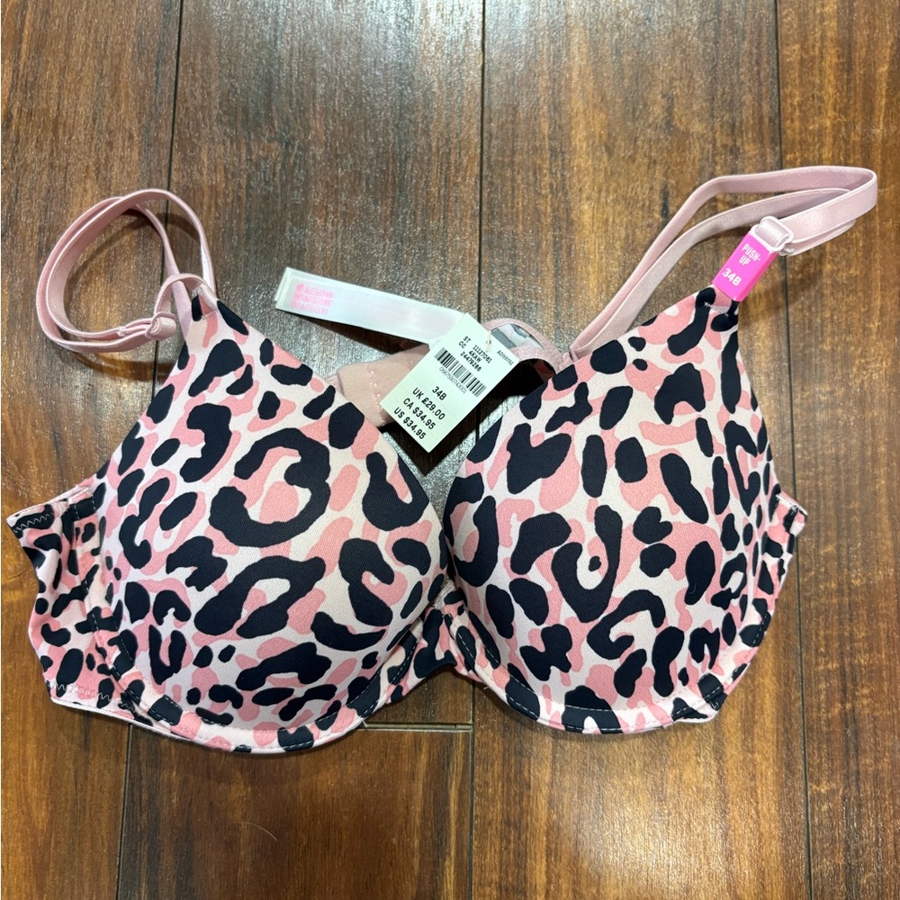 Victoria's Secret Pink and Black Leopard Bra